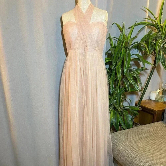 Jenny Yoo Dress Pink Peach Orange Annabelle Convertible Bridesmaid Dress Size 12 - Picture 5 of 16